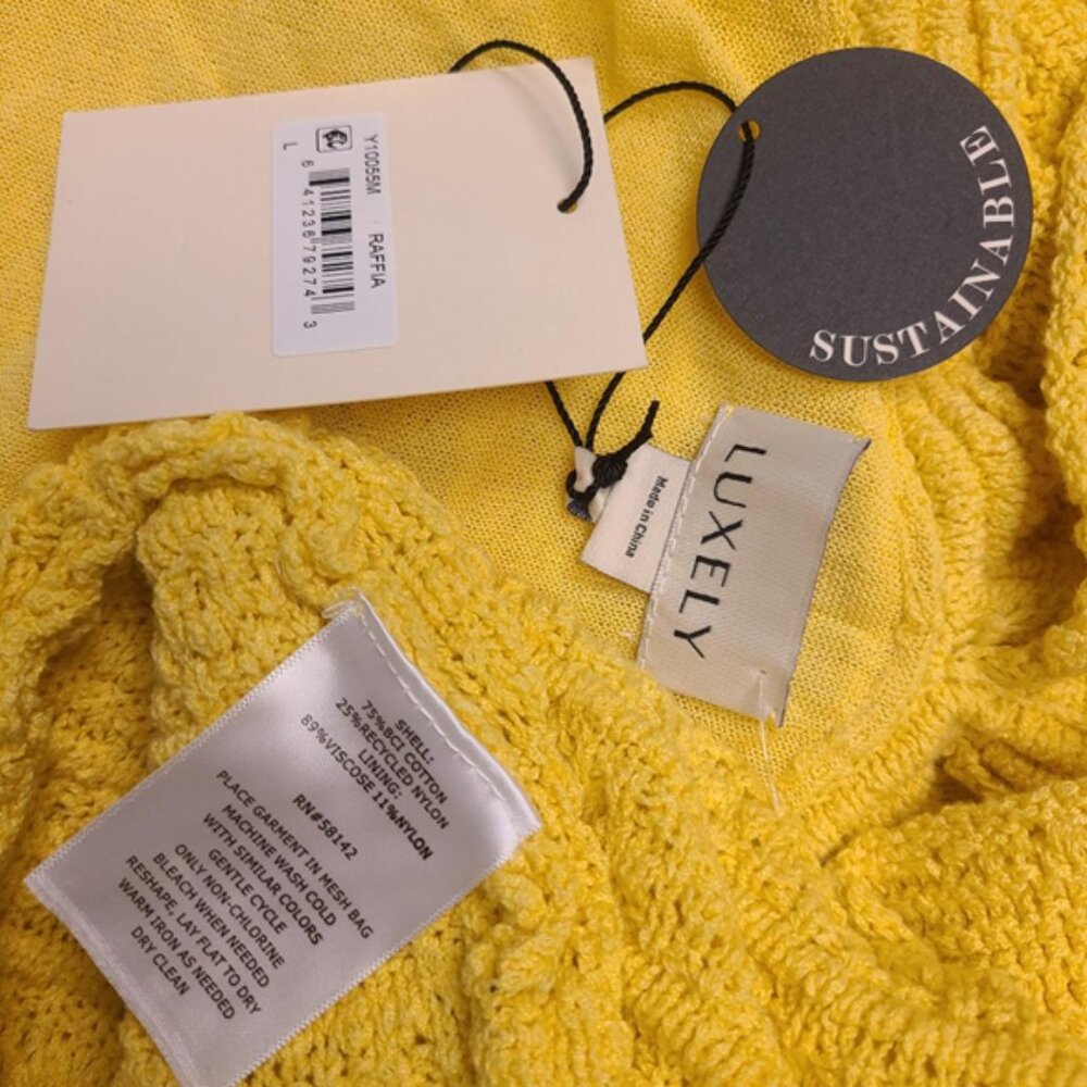 NWT - LUXELY "Sky" Racerback Knit Dress In Raffia - Size Large - GAWJUS!!! - Picture 6 of 6